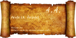 Andrik Árpád névjegykártya