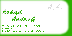 arpad andrik business card