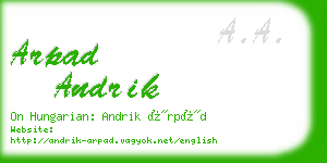arpad andrik business card